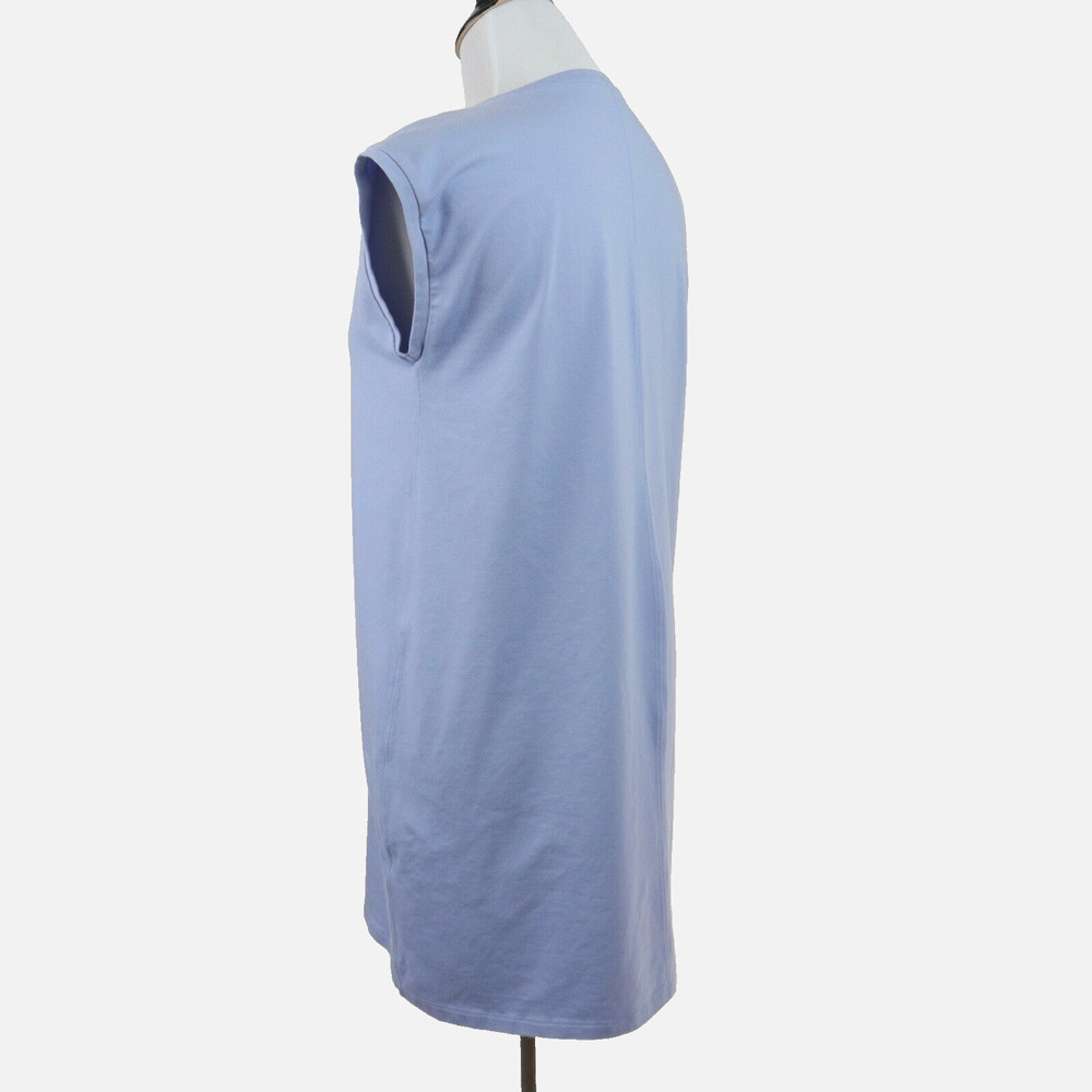Eileen Fisher Size Petite S Traceable Organic Cotton Stretch Dress Blue - Picture 4 of 9